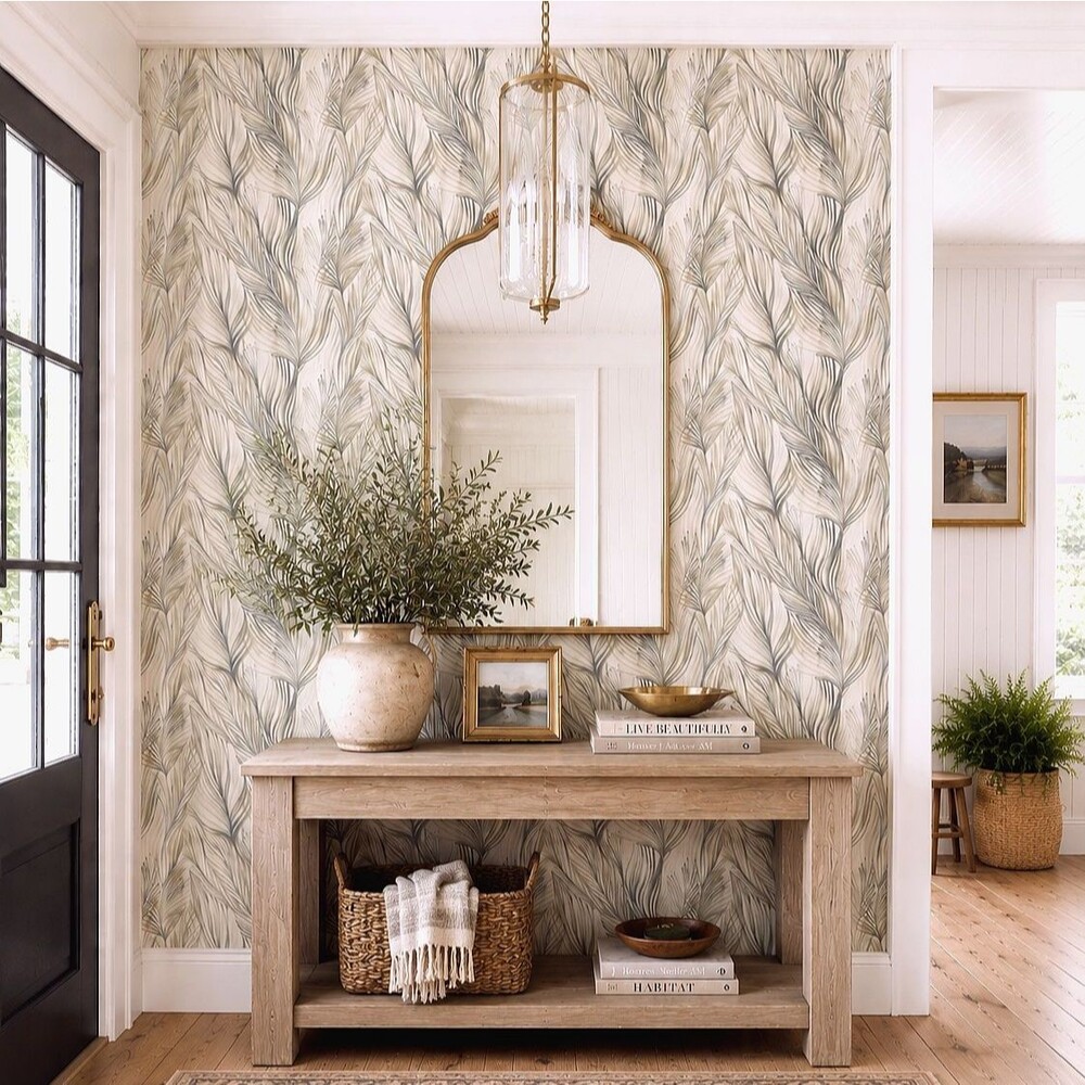 New Anthropologie Wallpaper Peaceful Plume Peel Stick Candice Olson PSW1104RL